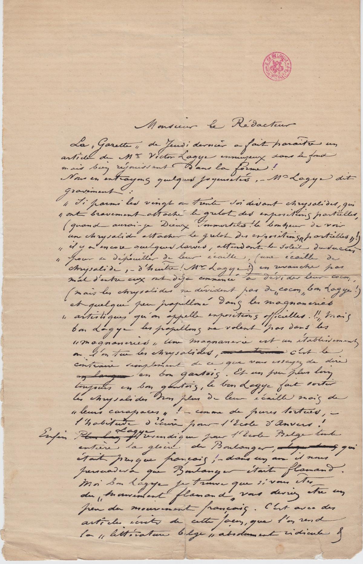 Illustration de la lettre