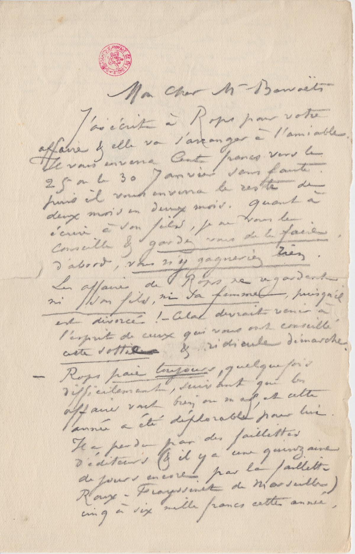 Illustration de la lettre