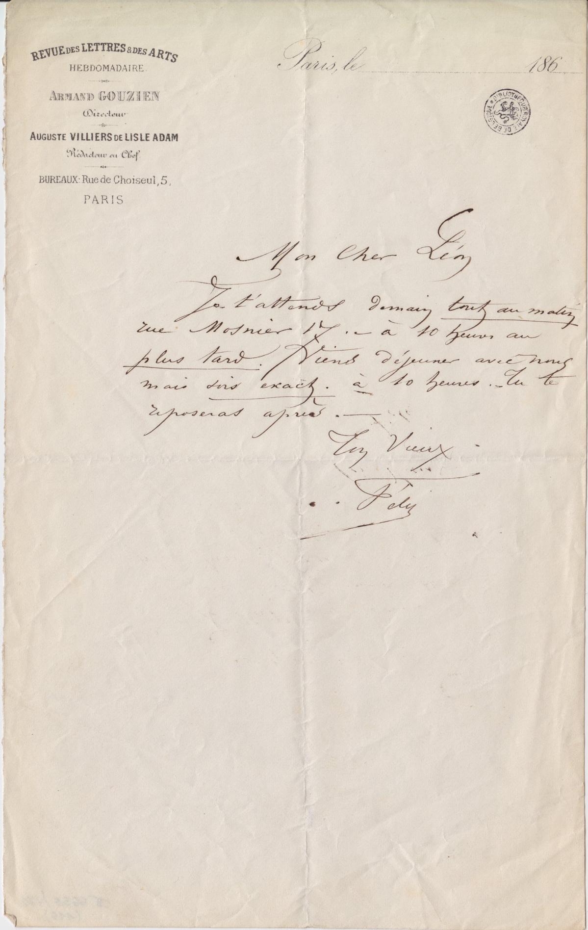 Illustration de la lettre