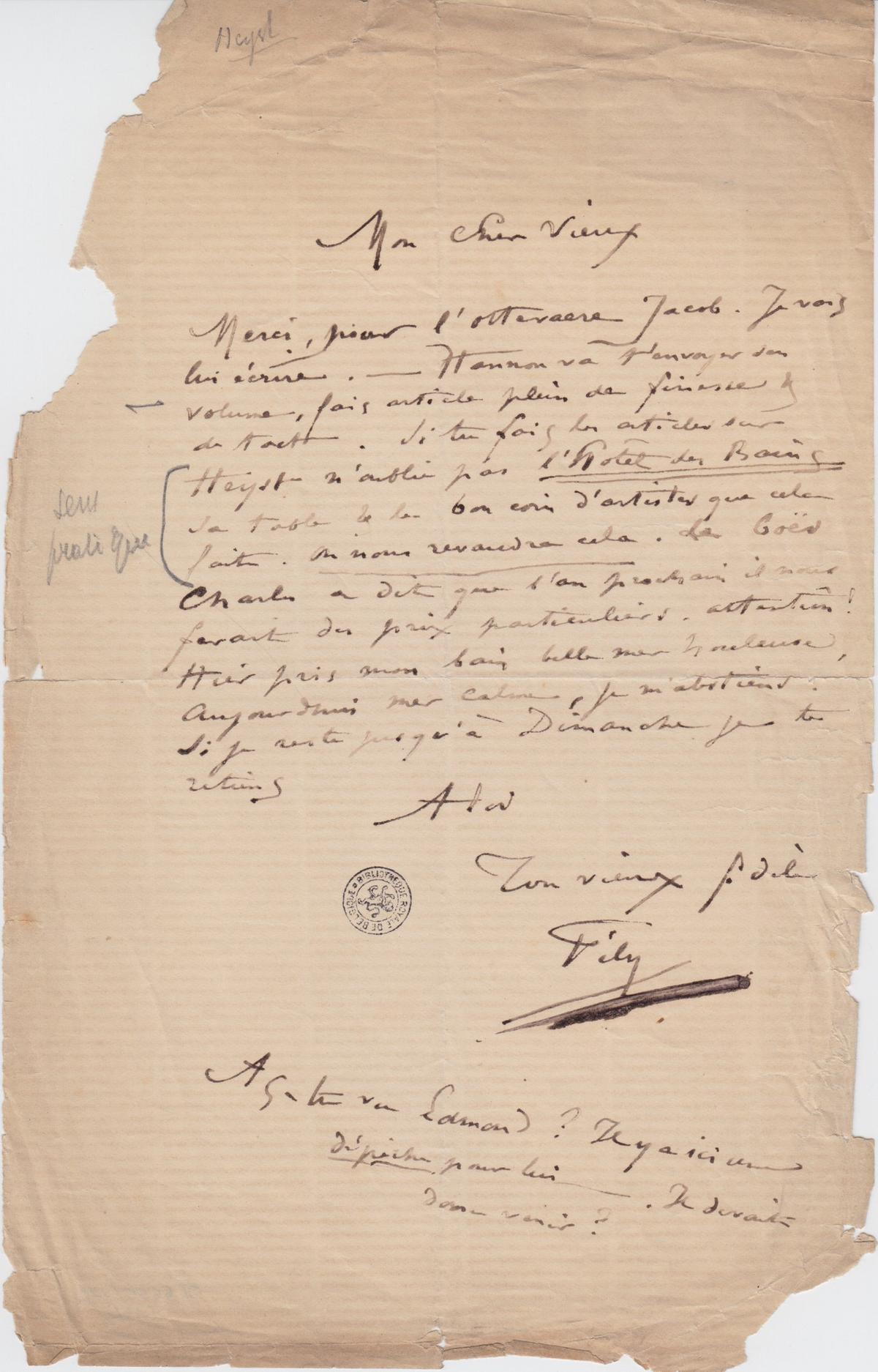 Illustration de la lettre