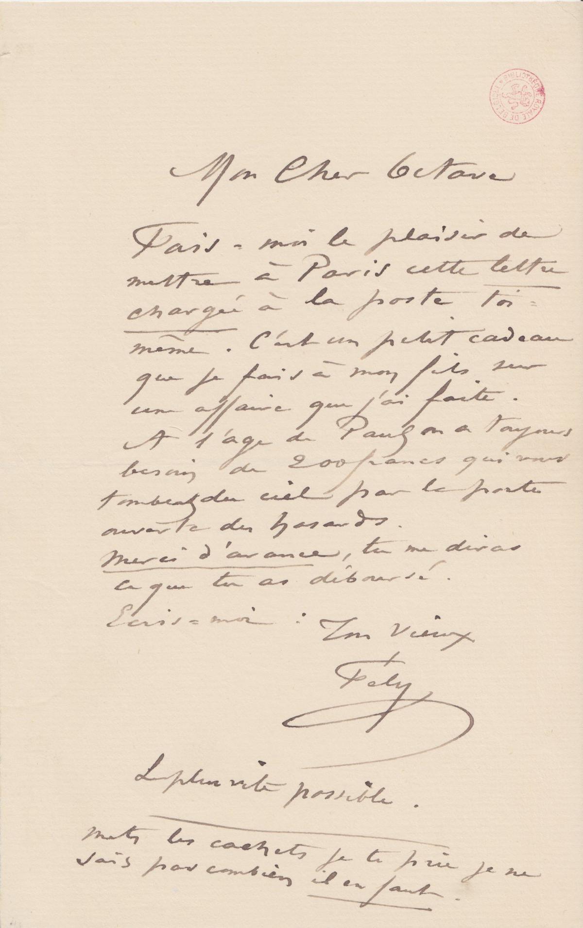 Illustration de la lettre