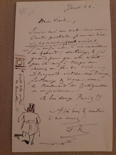 Lettre de Félicien Rops à [Homme Inconnu], s.l., 1888/00/26, Belgique, Collection privée, CPBel/01