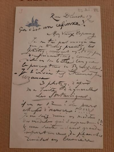 Lettre de Félicien Rops à [Inconnu], Paris, 17 Rue Drouot, 1882/12/27, Belgique, Collection privée, CPBel/02