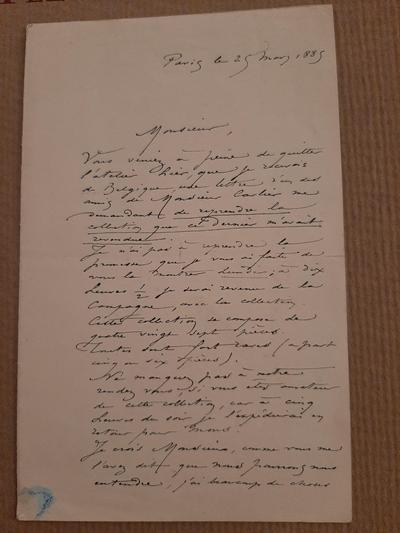 Lettre de Félicien Rops à [Inconnu], Paris, 1885/03/25, Belgique, Collection privée, CPBel/03