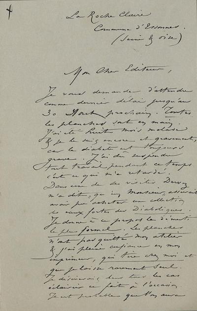 Lettre de Félicien Rops à [Alphonse] [Lemerre]. Corbeil-Essonnes, 1885/06/29. Paris, Ancienne collection du Musée des lettres et manuscrits, 35120/3