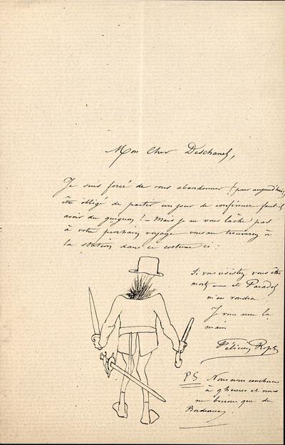 Lettre de Félicien Rops à [Émile] Deschanel. s.l., 0000/00/00. Paris, Ancienne collection du Musée des lettres et manuscrits, 62164