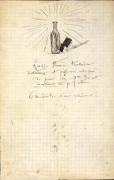 Lettre de Félicien Rops à Henri Liesse. [Anseremme], 0000/00/00. Paris, Ancienne collection du Musée des lettres et manuscrits, 68207/2