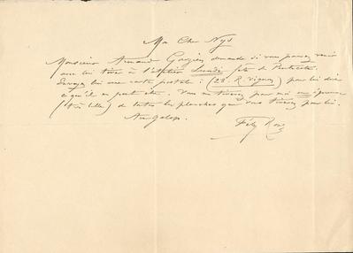 Lettre de Félicien Rops à [François] Nys. s.l., 0000/00/00. Paris, Ancienne collection du Musée des lettres et manuscrits, 69103