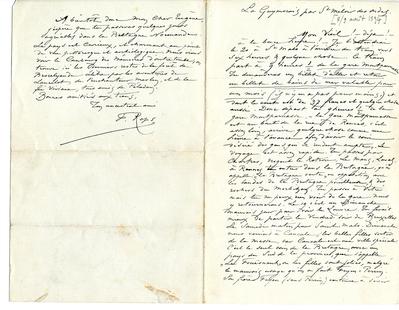 Lettre de Félicien Rops à [Eugène] [Demolder]. Saint-Méloir-des-Ondes, 1894/08/08. Paris, Ancienne collection du Musée des lettres et manuscrits, 72039/29