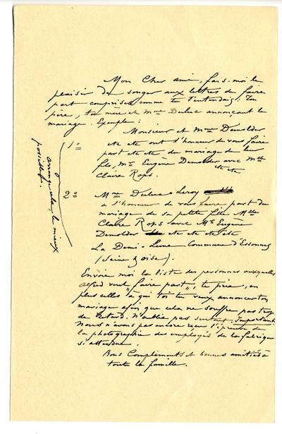 Lettre de Félicien Rops à [Eugène] [Demolder]. s.l., 1895/10/00. Paris, Ancienne collection du Musée des lettres et manuscrits, 72039/44