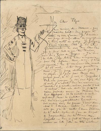 Lettre de Félicien Rops à Théo [Hannon]. s.l., 1877/00/00. Paris, Ancienne collection du Musée des lettres et manuscrits, 73118