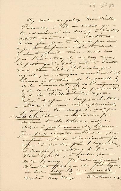 Lettre de Félicien Rops à [Georges] Camuset, s.l., 1883/12/29, Les Amis du musée Rops, en dépôt au musée Rops, inv. AMIS/LE/053