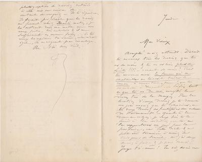 Lettre de Félicien Rops à [Eugène] [Rodrigues]. s.l., 0000/00/00. Province de Namur, musée Félicien Rops, Amis/RAM/138