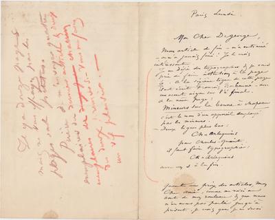 Lettre de Félicien Rops à [Léon] Degeorge. Paris, 0000/00/00. Province de Namur, musée Félicien Rops, Amis/RAM/51