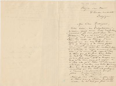 Lettre de Félicien Rops à [Eugène] Rodrigues. Heyst, 1882/09/19. Province de Namur, musée Félicien Rops, Amis/RAM/6