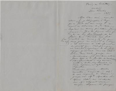 Lettre de Félicien Rops à [Eugène] [Rodrigues]. Paris, 1885/00/00. Province de Namur, musée Félicien Rops, Amis/RAM/69