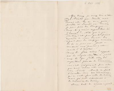 Lettre de Félicien Rops à [Eugène] [Rodrigues]. s.l., 1886/08/06. Province de Namur, musée Félicien Rops, Amis/RAM/77