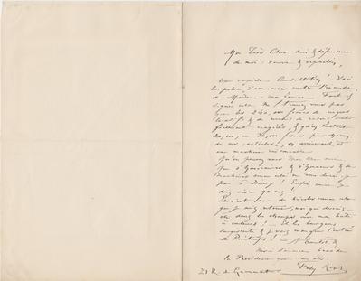 Lettre de Félicien Rops à [Eugène] [Rodrigues]. Paris, 0000/00/00. Province de Namur, musée Félicien Rops, Amis/RAM/79