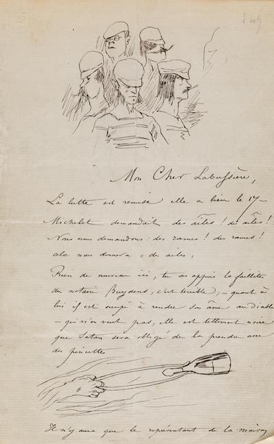 Lettre de Félicien Rops à [?] Labussière, s.l., [1864]/07/01, Arwas Archives, en dépôt au musée Félicien Rops, ARW LE 002.
