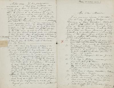 Lettre de Félicien Rops à Maurice [Bonvoisin]. [Paris], 1877/04/15. Province de Namur, musée Félicien Rops, Bon/LE/10