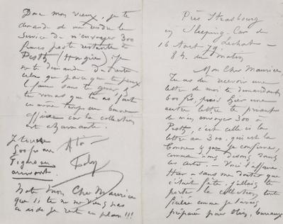 Lettre de Félicien Rops à Maurice [Bonvoisin]. Strasbourg, 1879/08/16. Province de Namur, musée Félicien Rops, Bon/LE/116