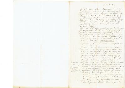 Lettre de Félicien Rops à Maurice [Bonvoisin]. s.l., 1879/09/06. Collection privée, Bon/LE/119