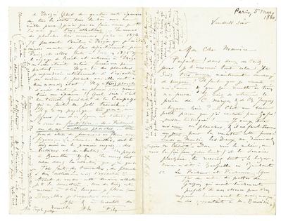 Lettre de Félicien Rops à Maurice [Bonvoisin]. [Paris], 1880/03/05. Collection privée, Bon/LE/138