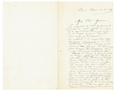 Lettre de Félicien Rops à Maurice [Bonvoisin]. Paris, 1882/12/16. Collection privée, Bon/LE/154