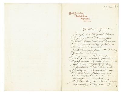 Lettre de Félicien Rops à Maurice [Bonvoisin]. s.l., 1883/05/23. Collection privée, Bon/LE/156