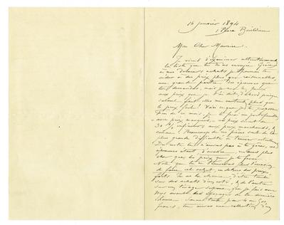 Lettre de Félicien Rops à Maurice [Bonvoisin]. Paris, 1894/01/16. Collection privée, Bon/LE/163