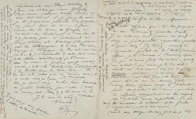 Lettre de Félicien Rops à Maurice [Bonvoisin]. [Paris], 1878/04/24. Province de Namur, musée Félicien Rops, Bon/LE/52