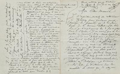 Lettre de Félicien Rops à Maurice [Bonvoisin]. [Paris], 1878/06/09. Province de Namur, musée Félicien Rops, Bon/LE/57
