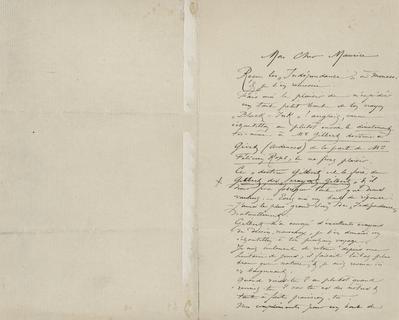 Lettre de Félicien Rops à Maurice [Bonvoisin]. Paris, 1877/03/05. Province de Namur, musée Félicien Rops, Bon/LE/9