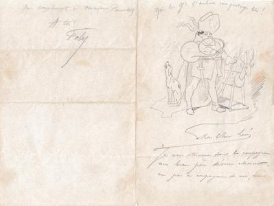 Lettre de Félicien Rops à Léon [Marcq]. s.l., 0000/00/00. Collection privée, CPD/11