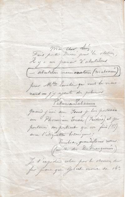 Lettre de Félicien Rops à Léon [Marcq]. s.l., 0000/00/00. Collection privée, CPD/6