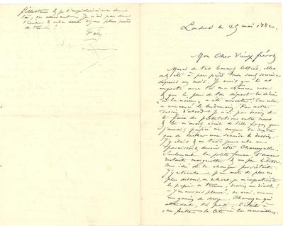 Lettre de Félicien Rops à [Octave] [Uzanne]. Londres, 1882/05/25. Collection privée, CPEL/13