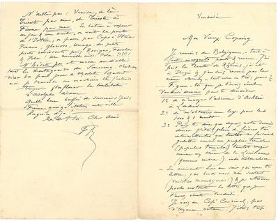 Lettre de Félicien Rops à [Octave] [Uzanne]. s.l., 0000/00/00. Collection privée, CPEL/5