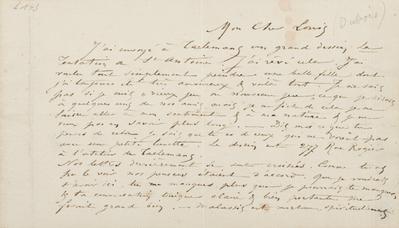 Lettre de Félicien Rops à Louis [Dubois]. Paris, 1878/02/23. Province de Namur, musée Félicien Rops, FFR/LE/143