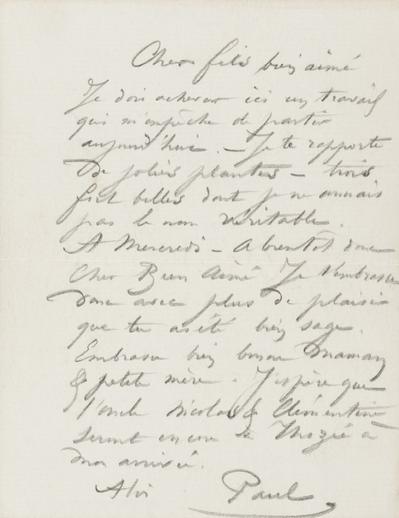 Lettre de Félicien Rops à [Paul] [Rops]. s.l., 0000/00/00. Province de Namur, musée Félicien Rops, FFR/LE/15