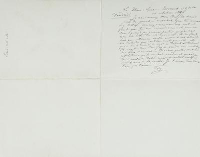 Lettre de Félicien Rops à Paul Rops. Corbeil-Essonnes, 1896/10/16. Province de Namur, musée Félicien Rops, FFR/LE/27