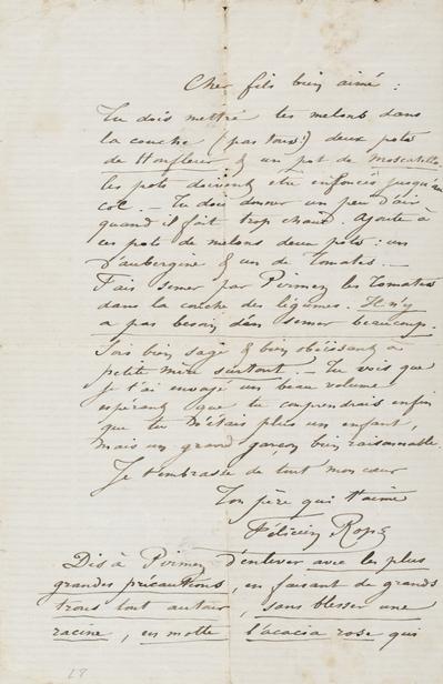 Lettre de Félicien Rops à [Paul] [Rops]. s.l., 0000/00/00. Province de Namur, musée Félicien Rops, FFR/LE/8