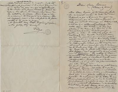 Lettre de Félicien Rops à Eugène Demolder. Corbeil-Essonnes, 1893/10/31. Bruxelles, Bibliothèque royale de Belgique, II/6425/2