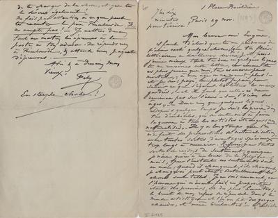 Lettre de Félicien Rops à Eugène [Demolder]. Paris, 1893/11/29. Bruxelles, Bibliothèque royale de Belgique, II/6425/4