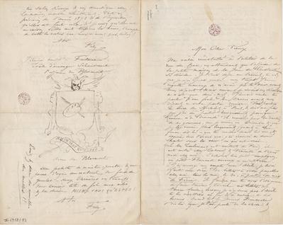 Lettre de Félicien Rops à [Léon] [Dommartin]. s.l., 1877/00/00. Bruxelles, Bibliothèque royale de Belgique, II/6655/468/100