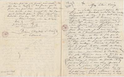 Lettre de Félicien Rops à [Léon] [Dommartin]. s.l., 1878/05/14. Bruxelles, Bibliothèque royale de Belgique, II/6655/468/101
