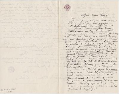 Lettre de Félicien Rops à [Léon?] [Dommartin?]. s.l., 1878/00/00. Bruxelles, Bibliothèque royale de Belgique, II/6655/468/107