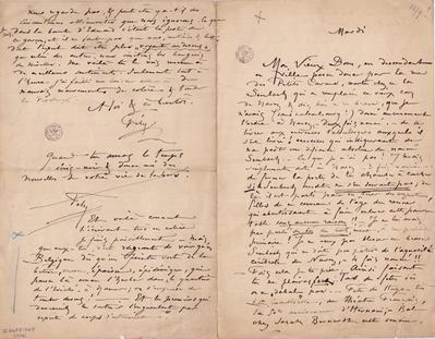 Lettre de Félicien Rops à [Léon] Dommartin. s.l., 0000/00/00. Bruxelles, Bibliothèque royale de Belgique, II/6655/468/116