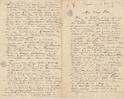 Lettre de Félicien Rops à Léon Dommartin. s.l., 1881/00/00. Bruxelles, Bibliothèque royale de Belgique, II/6655/468/130