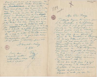 Lettre de Félicien Rops à [Léon] [Dommartin]. s.l., 1881/00/00. Bruxelles, Bibliothèque royale de Belgique, II/6655/468/133