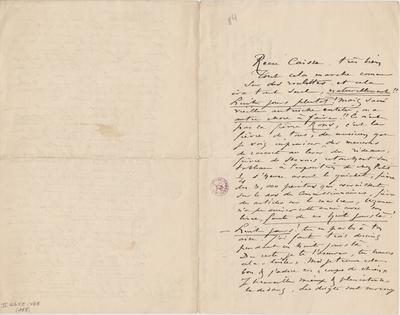 Lettre de Félicien Rops à [Léon] [Dommartin]. s.l., 1884/00/00. Bruxelles, Bibliothèque royale de Belgique, II/6655/468/158